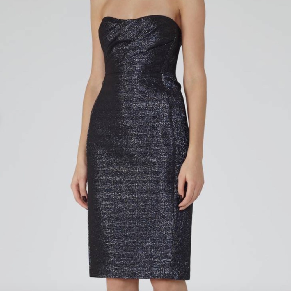 Reiss Marilyn-Bustier Top Dress US 0 in Midnight